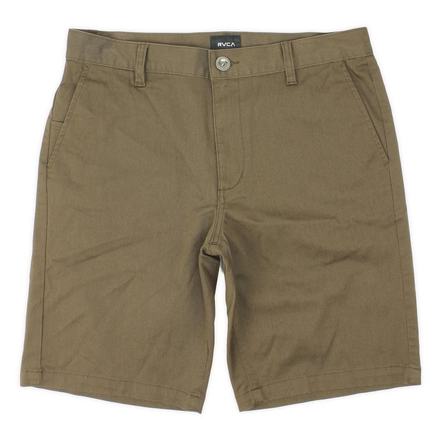 RVCA Mens Weekend Stretch Chino Shorts Chocolate 32 New